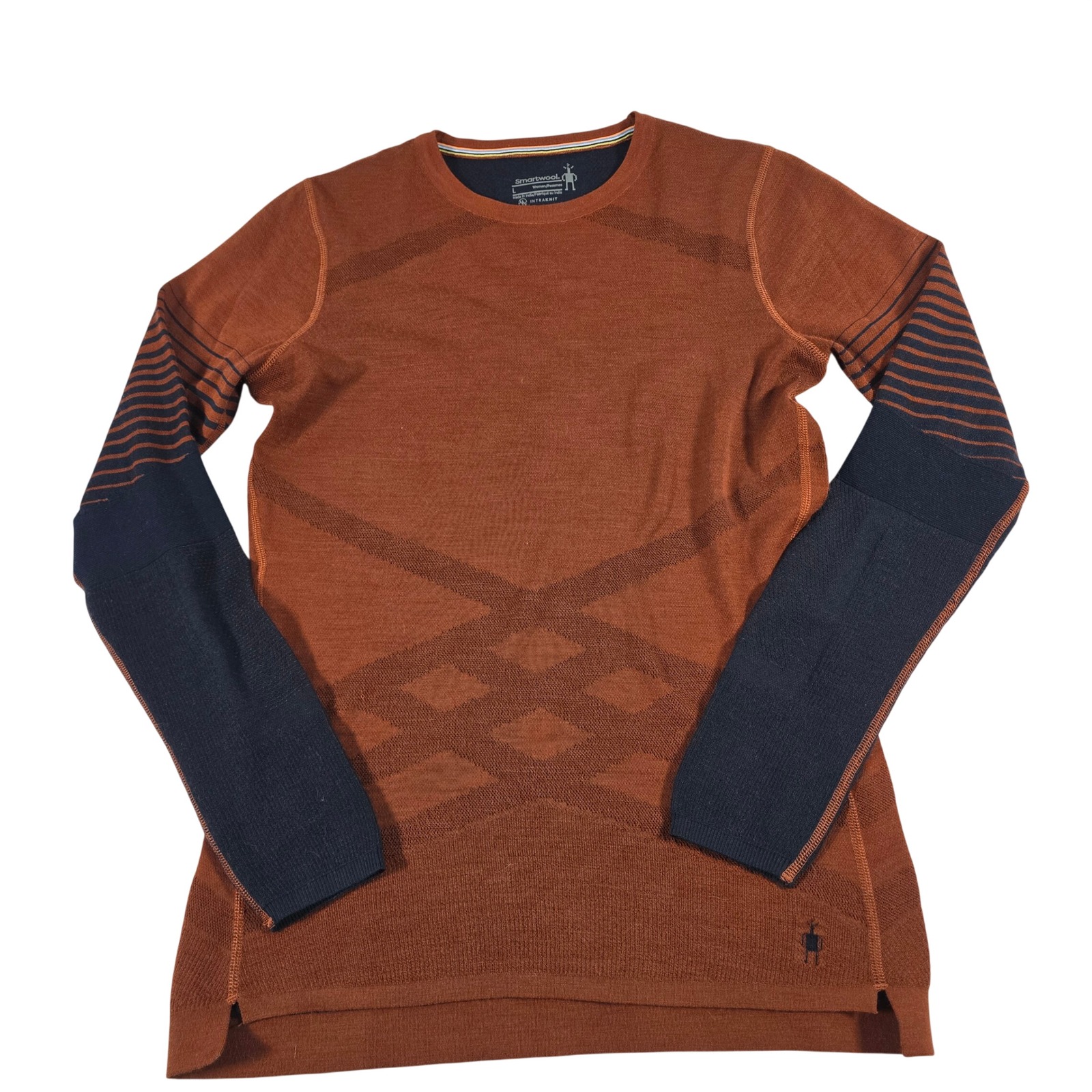 Smartwool Intraknit Merino 200 Crew Base Layer Burnt Orange Women L Sw016412